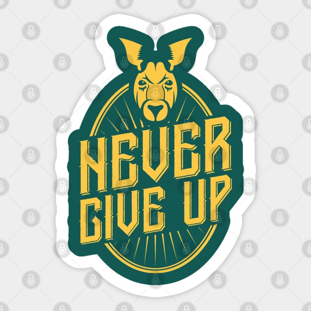 Never Give Up! Sticker by StripTees